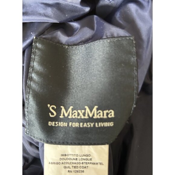 'S MaxMara Trench Rain Coat Reversible Women's Size 6 Nautical Navy Chic Striped - Picture 16 of 16